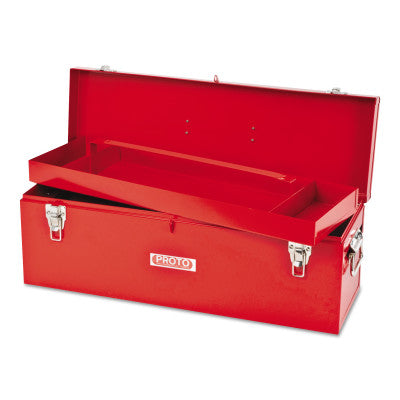 General Purpose Tool Box, Double Latch, 26 in x 8 1/2 in x 9 1/2 in, Steel, Red