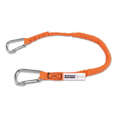 Elastic Lanyard With 2 Stainless Steel Carabiners, 52 in, Hook, 15 lb Load Cap