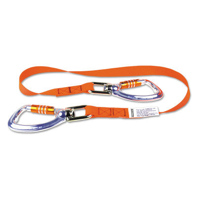 Web Lanyard With Triple Lock Carabiners, 4 ft, 40 lb Cap, Swivel Carabiner