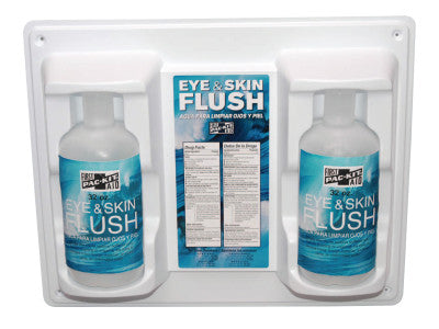 Eye & Skin Flush Emergency Station/Replacement Twin Bottles, 32 oz