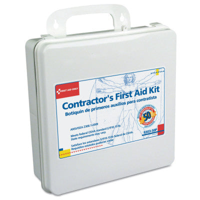 Contractor's First Aid Kits, 50 Person, Plastic, Portable; Wall Mounted