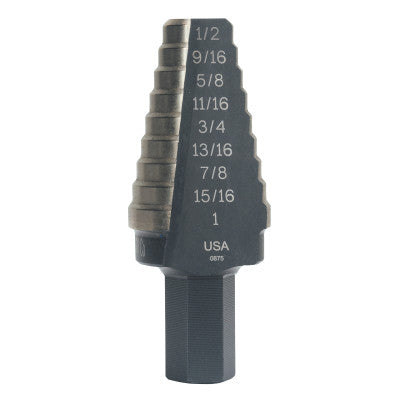Cobalt Step Drills, 9/16 in-1 in, 8 Steps