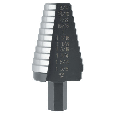 High Speed Steel Fractional Hole Enlarging, 13/16 in-1 3/8 in, 10 Steps