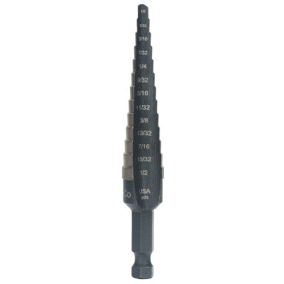 Cobalt Step Drills, 1/8 in-1/2 in, 13 Steps