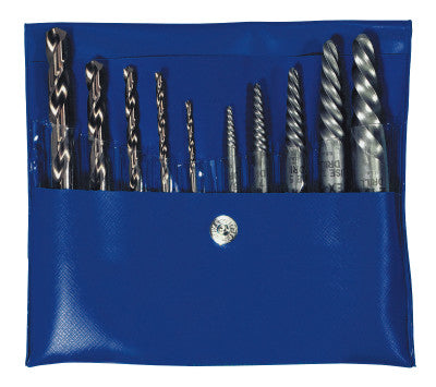 10-pc Spiral Extractor & Drill Bit Set in Metal Index