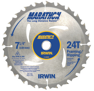 Portable Corded Circular Saw Blades, 7 1/4 in, 18 Teeth, Carded
