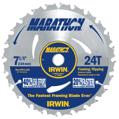 Portable Corded Circular Saw Blades, 7 1/4 in, 24 Teeth