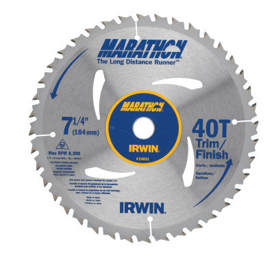 Portable Corded Circular Saw Blades, 7 1/4 in, 40 Teeth, Bulk