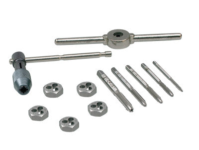 12-pc Machine Screw / Fractional Tap & Hex Die Set