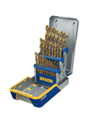 29-pc Titanium Metal Index Drill Bit Sets, 1/16 in - 1/2 in Cut Dia.