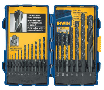 18-pc Black Oxide Sets, 1/16 in - 1/2 in Cut Dia.