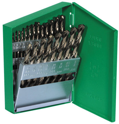 Cobalt High Speed Steel Drill Bit Sets, 1/16 in - 3/8 in Cut Dia.