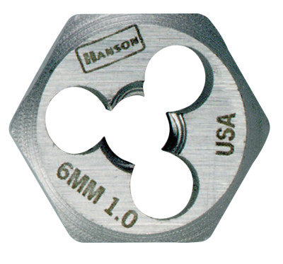 DIE 6MM-1.0 5/8 HEX HANSON