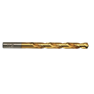 Titanium Nitride Steel Fractl Straight Shank Jobber Length Drill Bit,7/32",Card