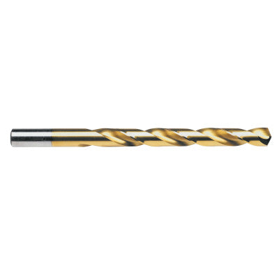 Titanium Nitride Steel Fractl Straight Shank Jobber Length Drill Bit,3/8",Card