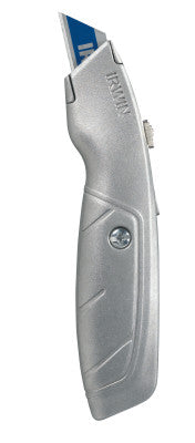 Standard Retractable Knives, 8.75 in, Trapezoid Bi-Metal Blade, Aluminum, Silver
