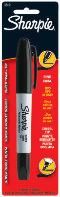 Super Sharpie Twin Tip Permanent Markers, Black, Fine; Chisel