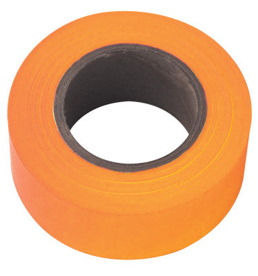 Flagging Tape, 1 3/16 in x 150 ft, Orange Glo