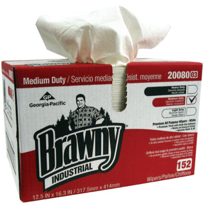 Brawny Industrial Premium All Purpose DRC Wipers, Dispenser Box, White