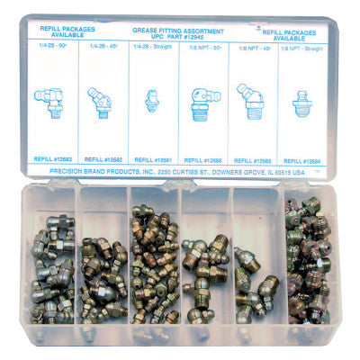 Precision Brand Grease Fitting Assortments, 95 per set