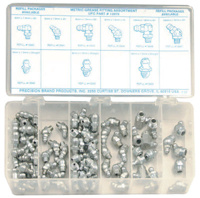 Metric Grease Fitting Assortments, 100 per set