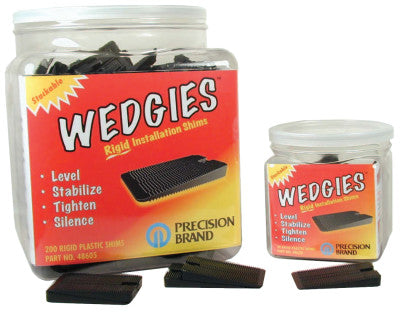 Wedgies Installation Shims, Plastic, Rigid, Black, 30 Pieces