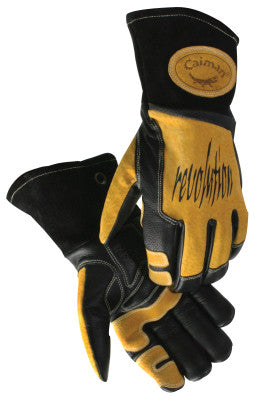 Revolution Welding Gloves, Cow Grain Leather, Large, Black/Gold