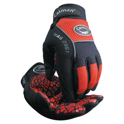 Silicon Grip Gloves, Small, Red/Black