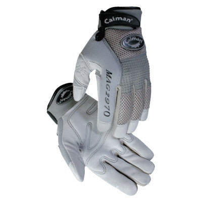 Gray Deerskin Leather Gloves, X-Small, Gray/Black