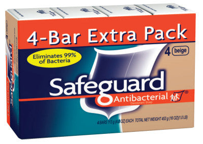 (PACK/4) SAFEGUARD BATH BAR 4 OZ