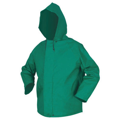 388JH Dominator Hooded Rain Jackets, Nylon/PVC, Green, 16 in, Large