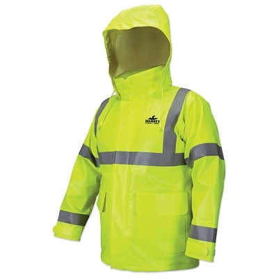 PVC/NOMEX FR JACKET CL-3CAPE VENT BACK FL-LIME