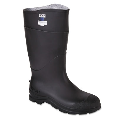 16" BLACK PVC KNEE BOOTPLAIN TOE W/ANGLE CLE