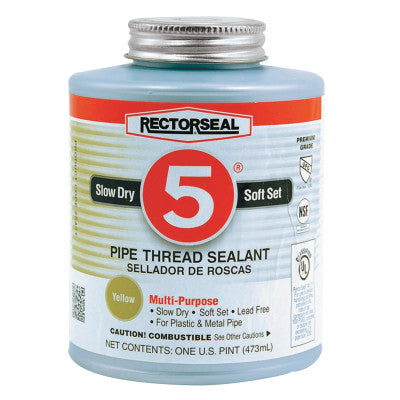 No. 5 Pipe Thread Sealants, 1 Pint Can, Yellow