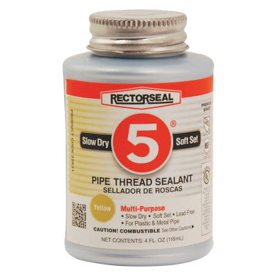 No. 5 Pipe Thread Sealants, 1/4 Pint Can, Yellow