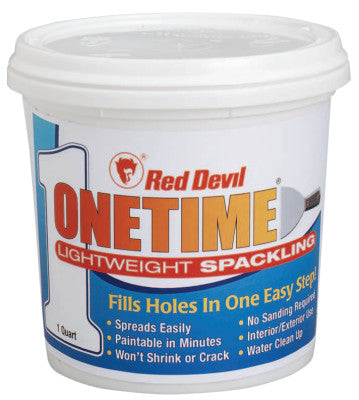 ONETIME Lightweight Spackling, 1 Gallon Tub, Bright White