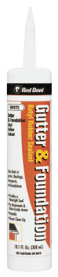 Gutter & Foundation Sealants, 10.1 oz Cartridge, White