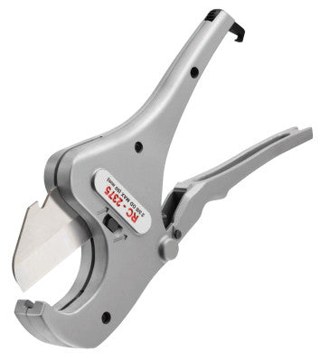 Ratcheting Pipe and Tubing Cutter, 1/2 in-2 3/8 in Cap., For Plastic Pipe/Tubing