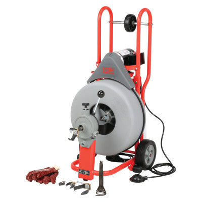 Model K-750 Drain Cleaners, 200 rpm, 3 in-8 in Pipe Dia., with C-100