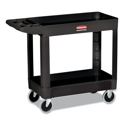 500 LB CAPACITY TWO SHELF UTILITY CART BLACK