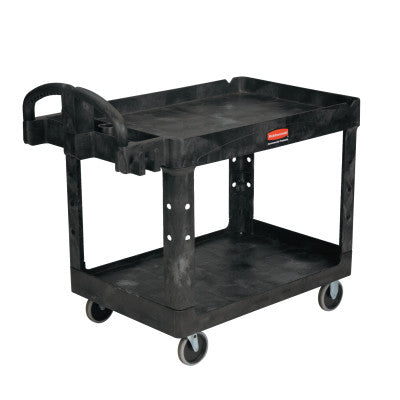 Two Lipped Shelves Utility Carts, 45 1/4 x 25.88 x 33 1/4h, Black