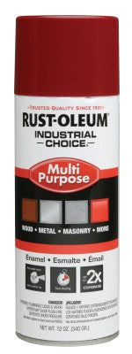 Industrial Choice 1600 System Enamel Aerosols, 12 oz, Banner Red, High-Gloss