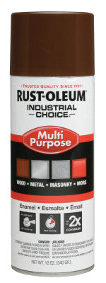 Industrial Choice 1600 System Enamel Aerosols, 12 oz, Leather Brown, High-Gloss