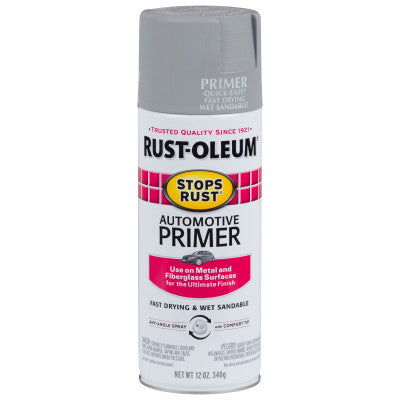 Stops Rust Automotive Primer Sprays, 12 oz, Light Gray, Semi-Gloss Finish