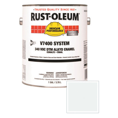 High Performance V7400 System DTM Alkyd Enamel, 1 Gal, White, Semi-Gloss