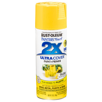 Painter's Touch 2X Ultra Cover Ultra Cover Gloss Spray Paints, 12 oz, Sun Yellow