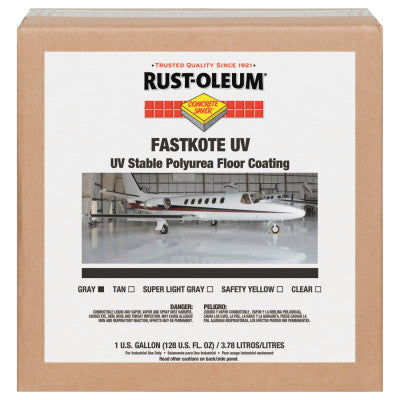 FastKote UV Stable Polyurea Floor Coatings, Gray, 1 gal, Solvent