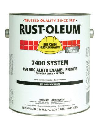 High Performance 7400 System Alkyd Enamel Primers, 1 Gallon Can, Red, Flat