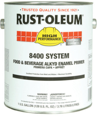 High Perf 8400 System Food and Beverage Alkyd Enamels, 1 Gal, White Metal Primer