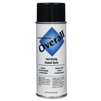 OVERALL ENAMEL SPRAY PAINT  GLOSS BLACK  10 OZ.